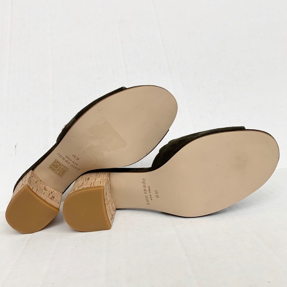 Kate Spade ♠️ Warren Scalloped Mules in Olive - Picture 7 of 7